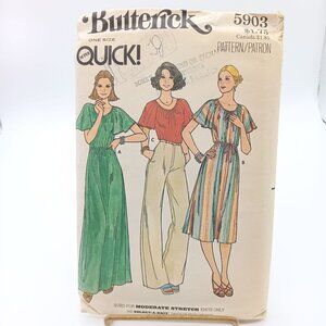 UNCUT Vintage Sewing PATTERN Butterick 5903, Misses Super Quick 1979 Loose
